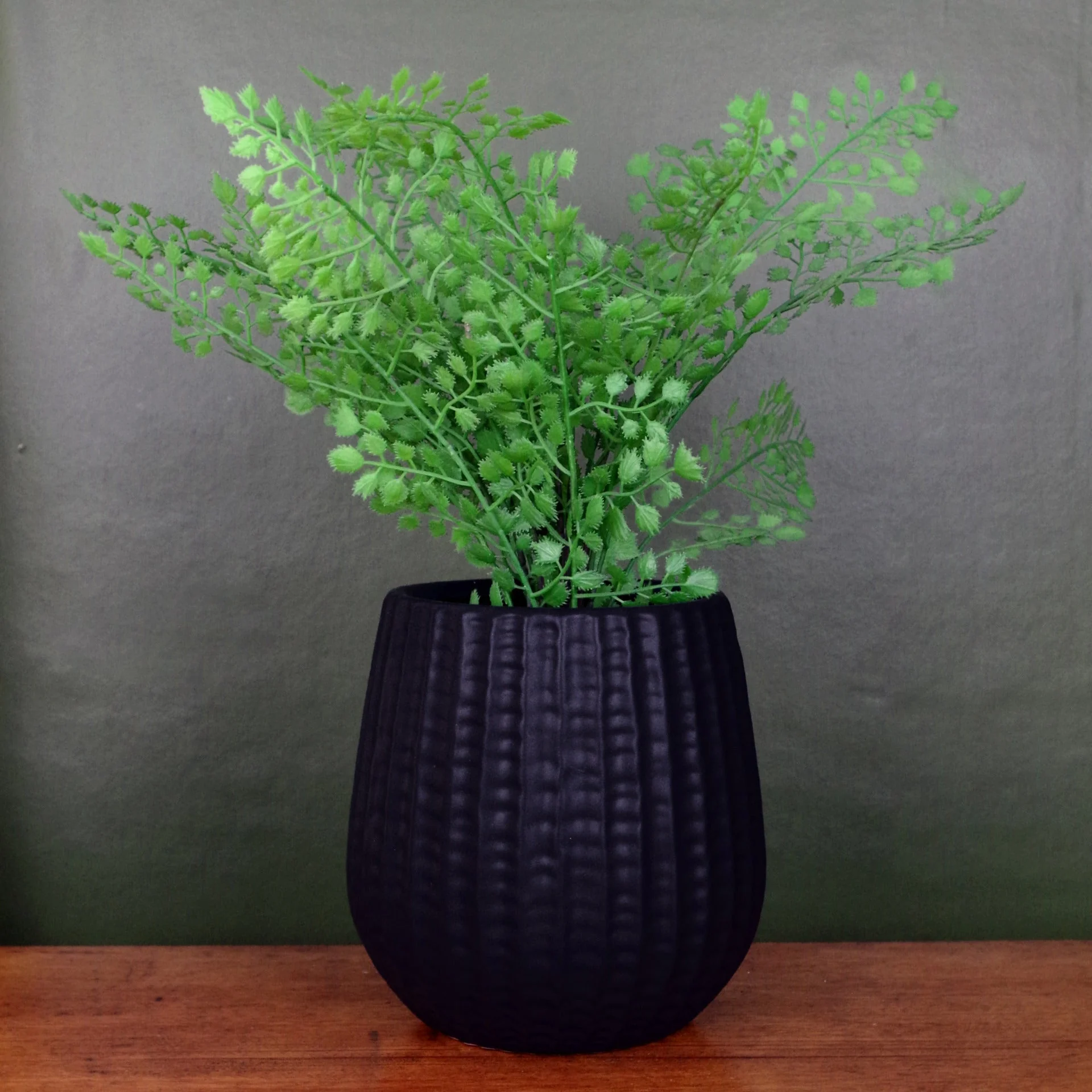 Black Ceramic Planter Plant Pot - Image 2
