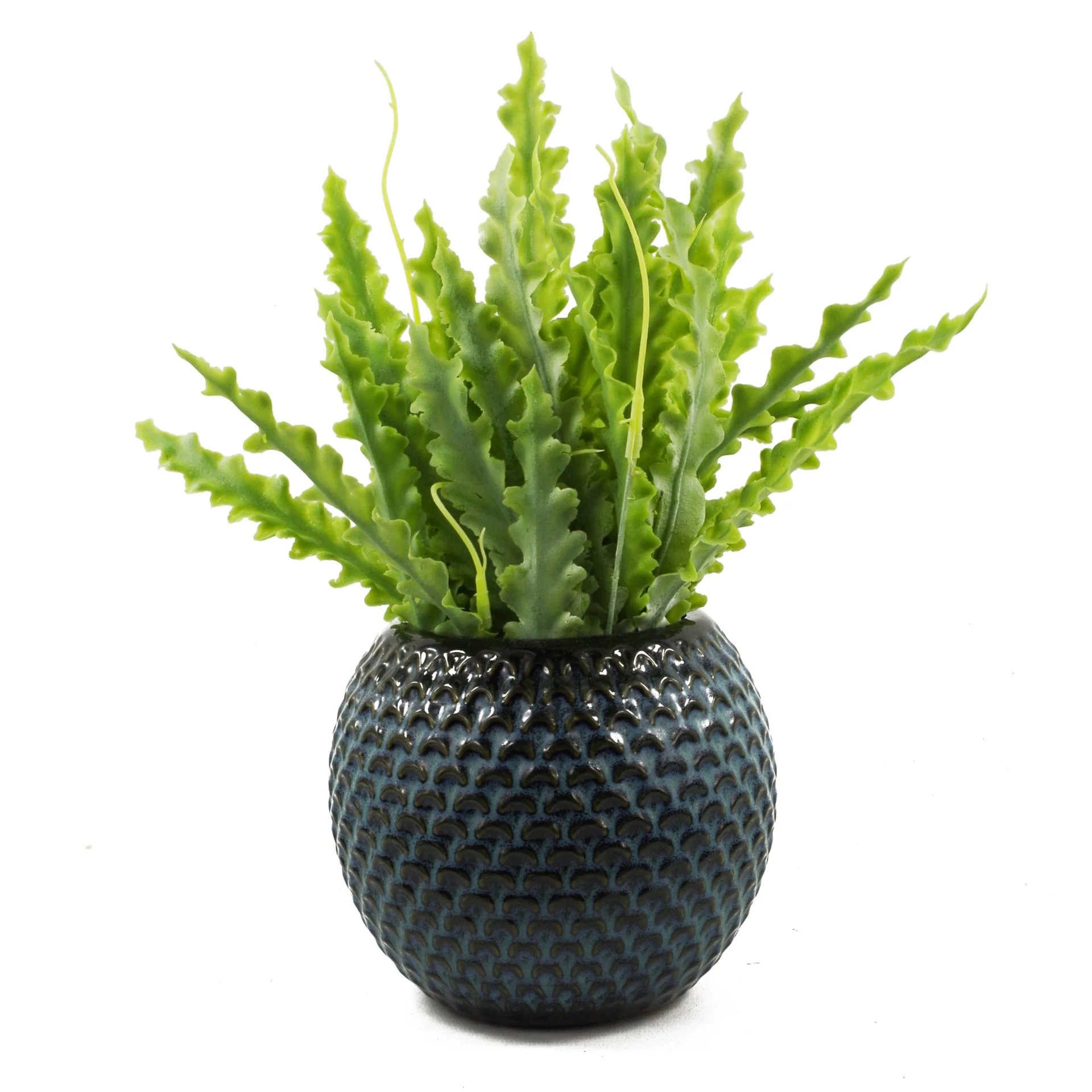 Blue Ceramic Plant Pot 15 x 15 x 12.5cm - Image 2