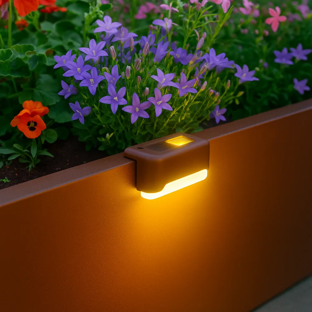 Brown Solar Planter/Fence Lights with Automatic Sensor