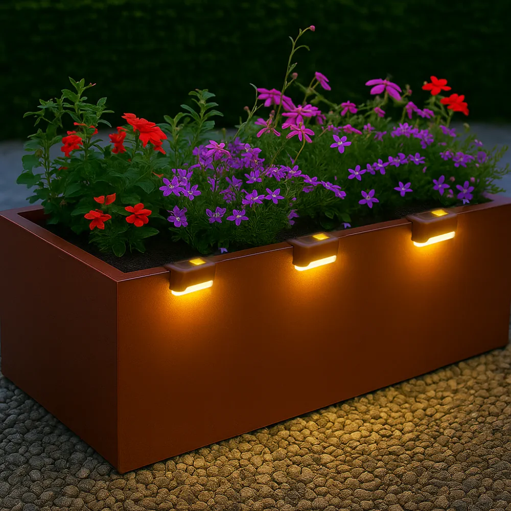 Brown Solar Planter/Fence Lights with Automatic Sensor - Image 2