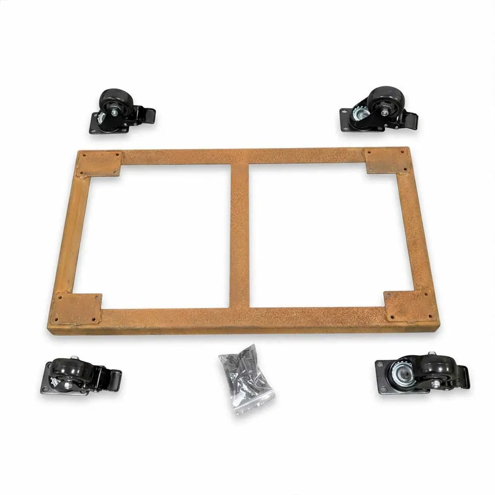 Corten Steel Wheel base for 1m Trough Planter 100cm(L) x 40cm(H) x 40cm(W) - Image 7