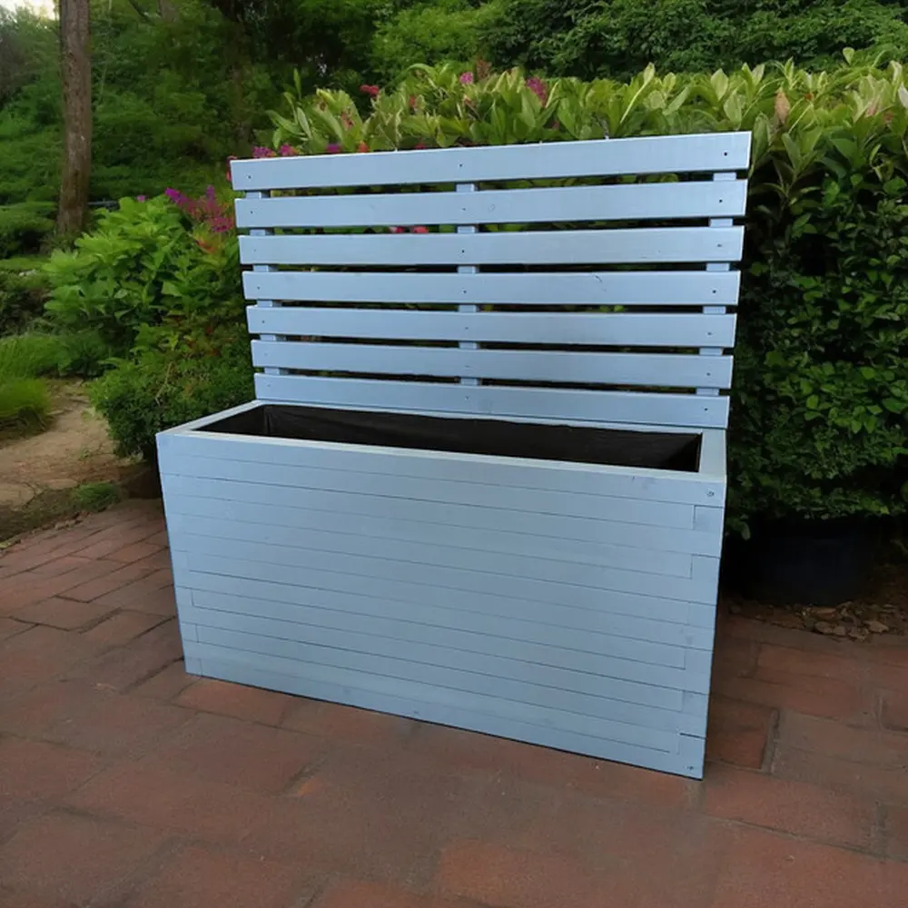 Customisable Wood Trough Trellis Planter - Image 4