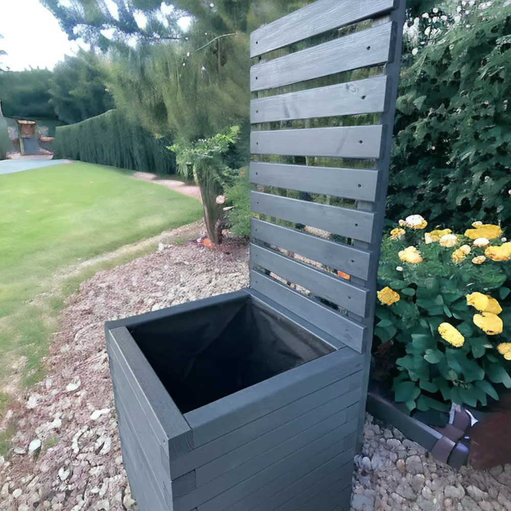 Customisable Wood Trough Trellis Planter - Image 6