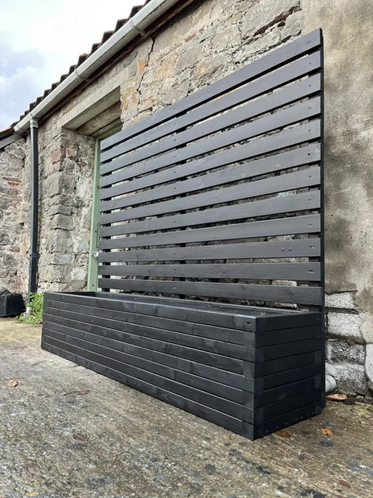 Customisable Wood Trough Trellis Planter - Image 9