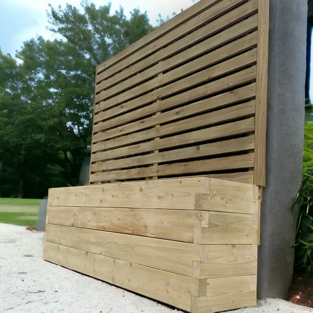 Customisable Wood Trough Trellis Planter - Image 12