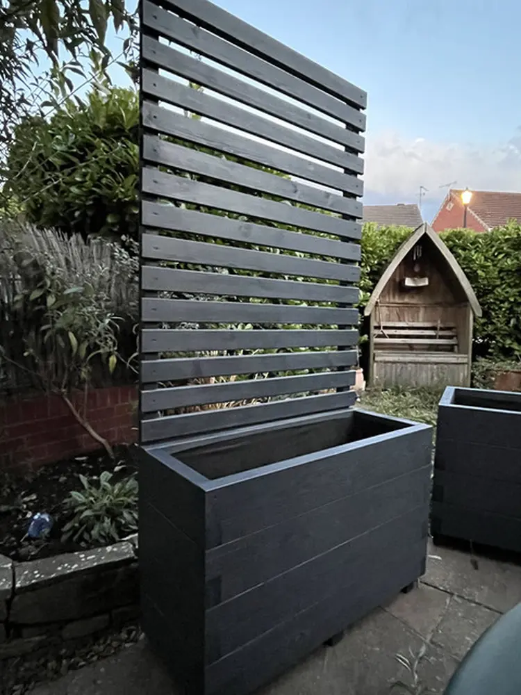 Customisable Wood Trough Trellis Planter - Image 2