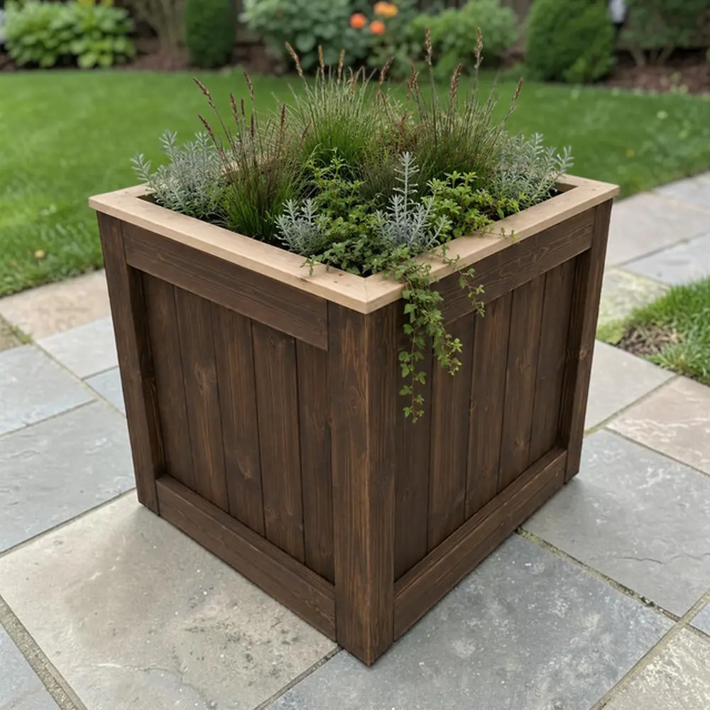 Customisable Wooden Cube Planter - Image 20