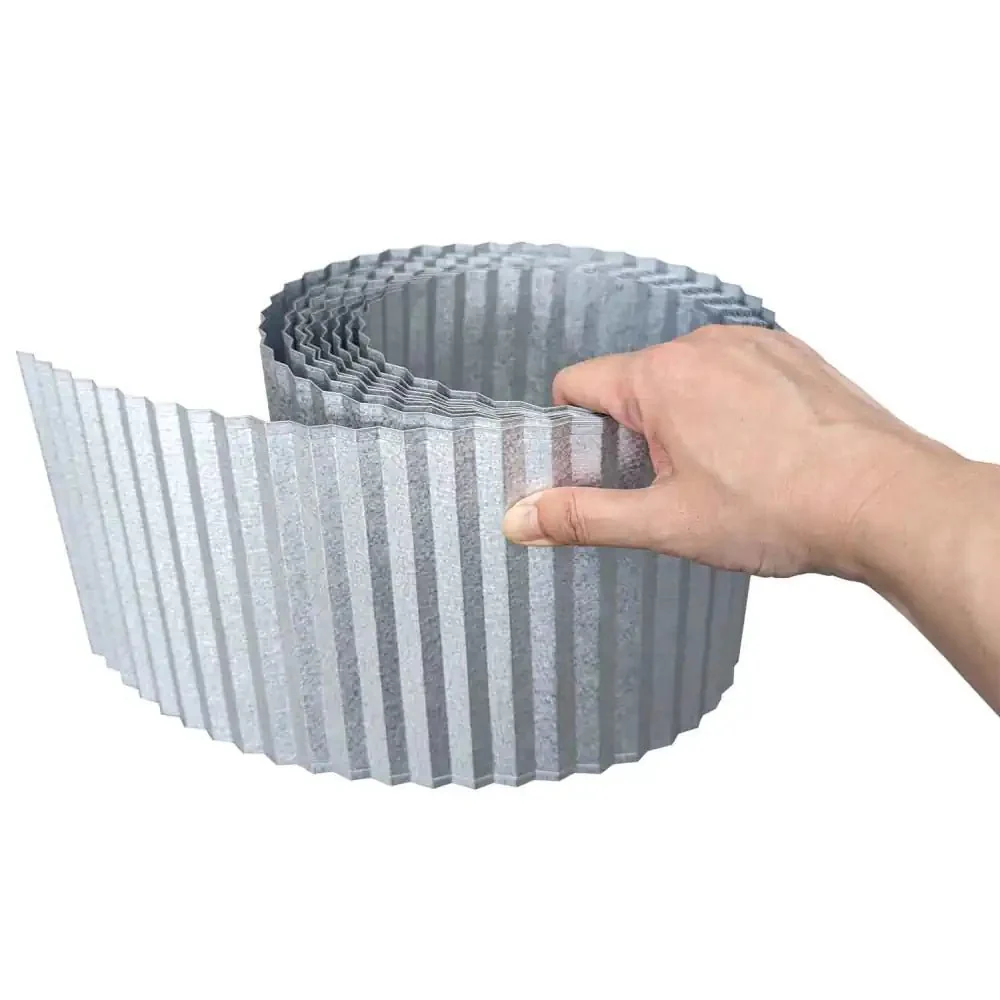 Galvanised Metal Heavy Duty Lawn Edging Roll - Wavy - 16.5cm Height - Image 7