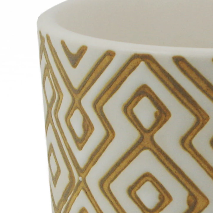 Grey Geometric Planter Plant Pot 12 x 12 x 12cm - Image 3
