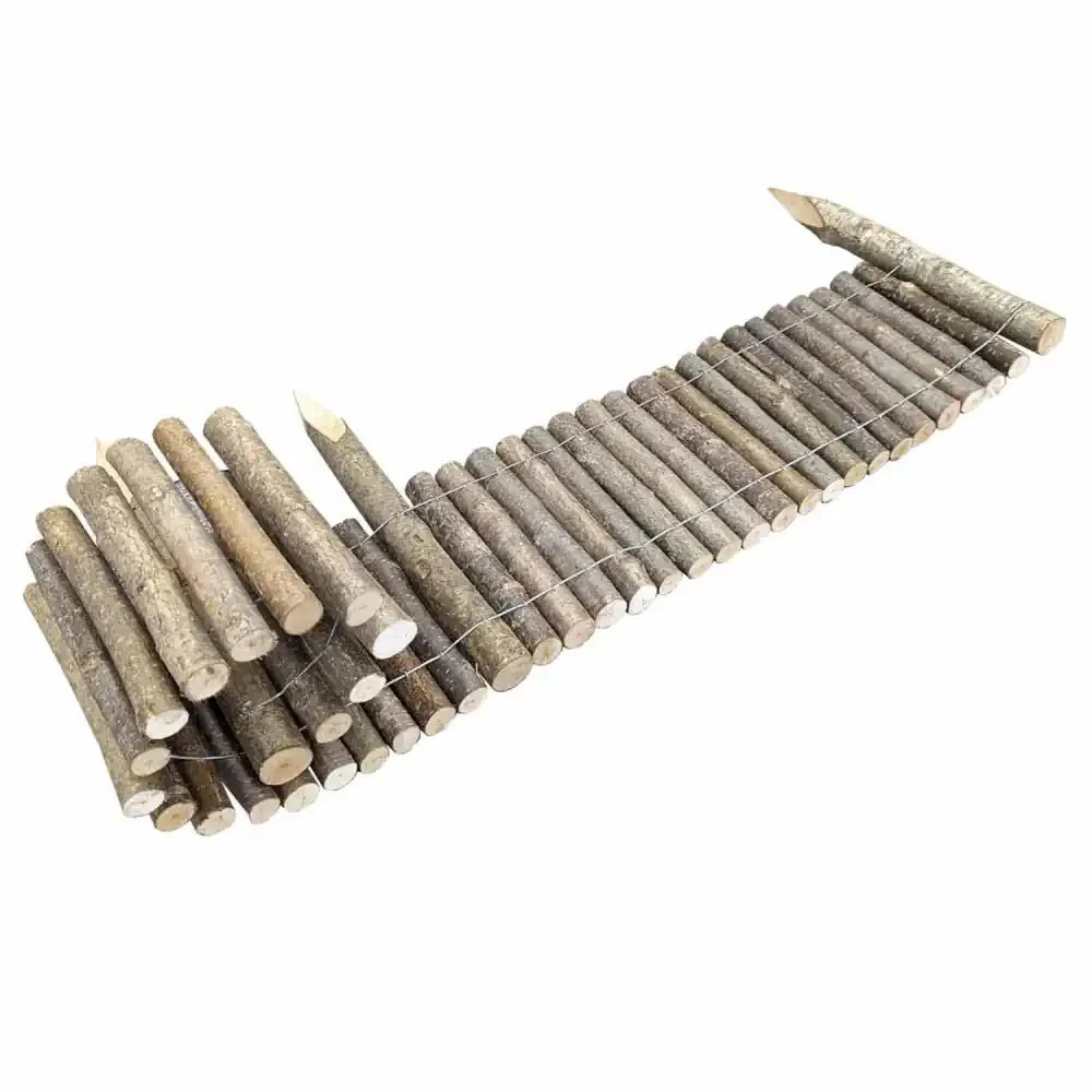 Hazel Log Roll Flexible Lawn Edging – 20cm Height - Image 8