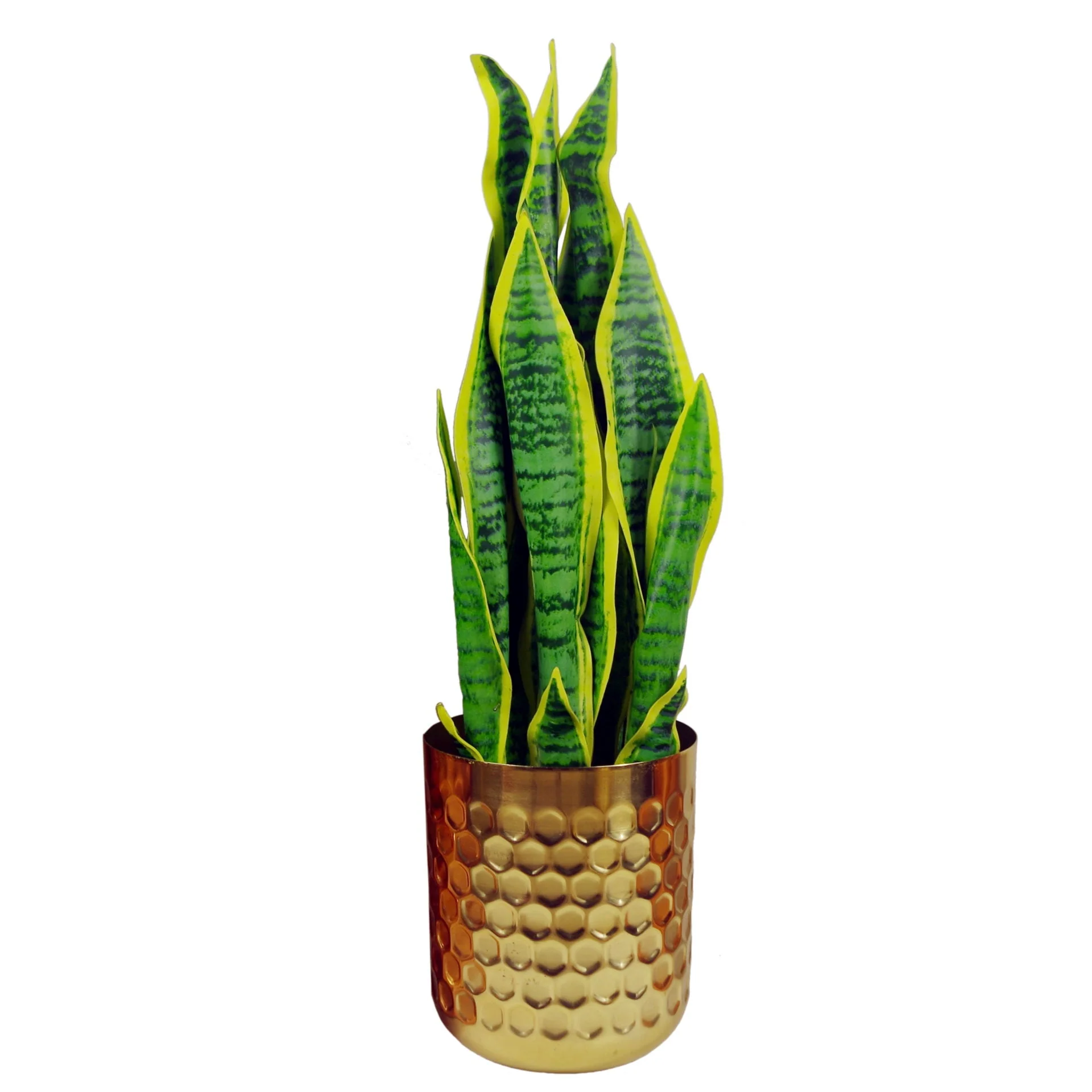 Honeycomb Metal Planter - Gold - 18cm x 15.5cm - Image 3