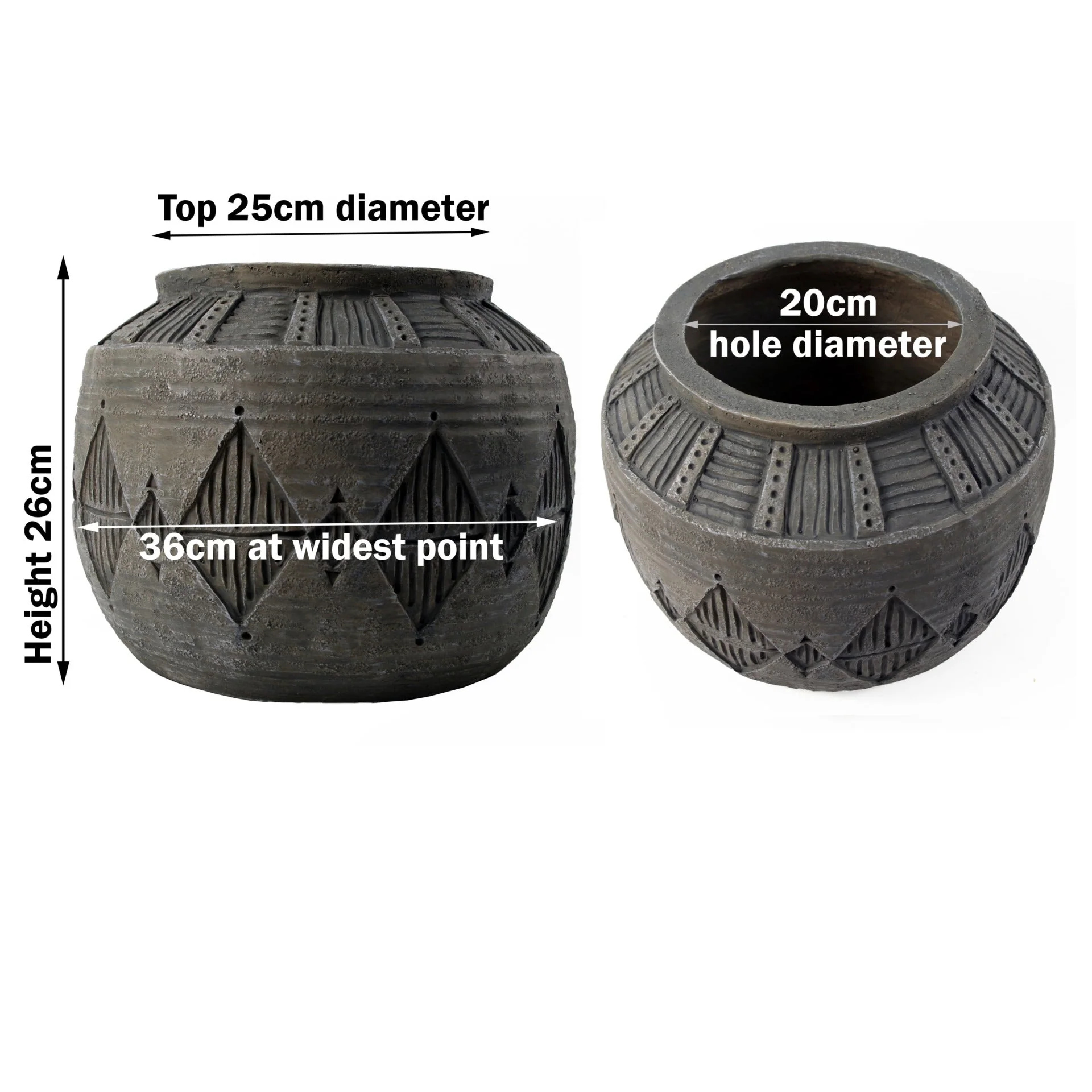 Large Composite Diamond Planter - Image 3