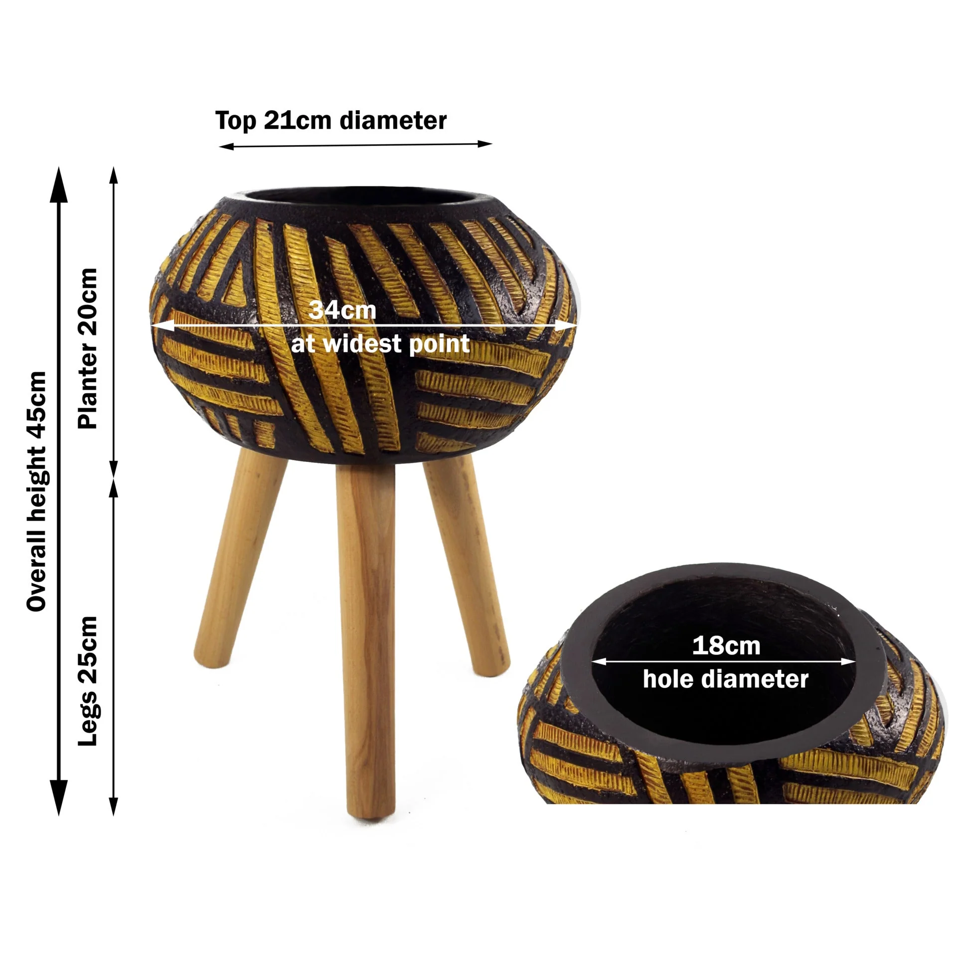 Large Composite Oval Planter with Stand - Image 2