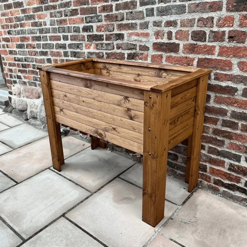 Large Deep Root Redwood Wooden Trough Planter - Image 3