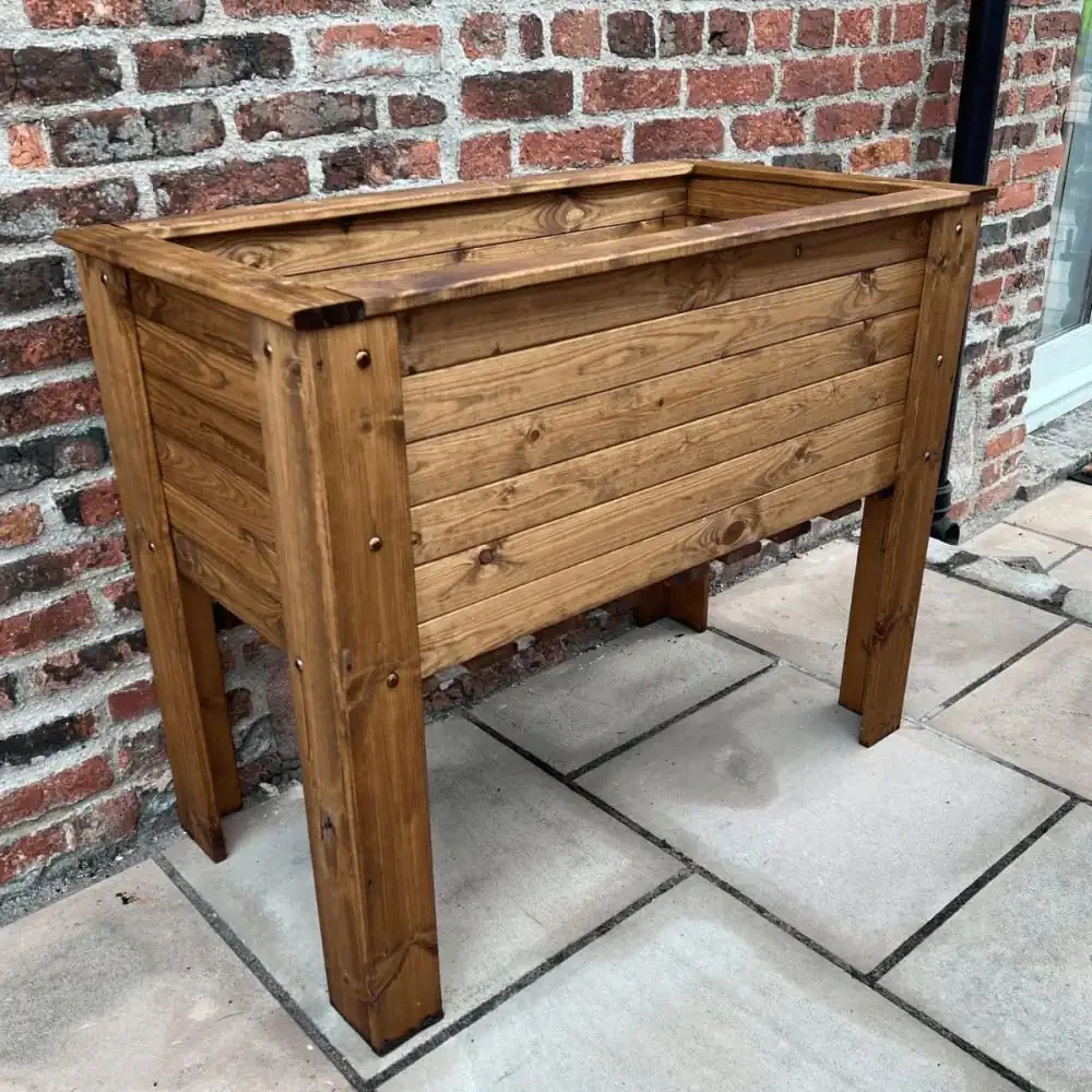 Large Deep Root Redwood Wooden Trough Planter - Image 4