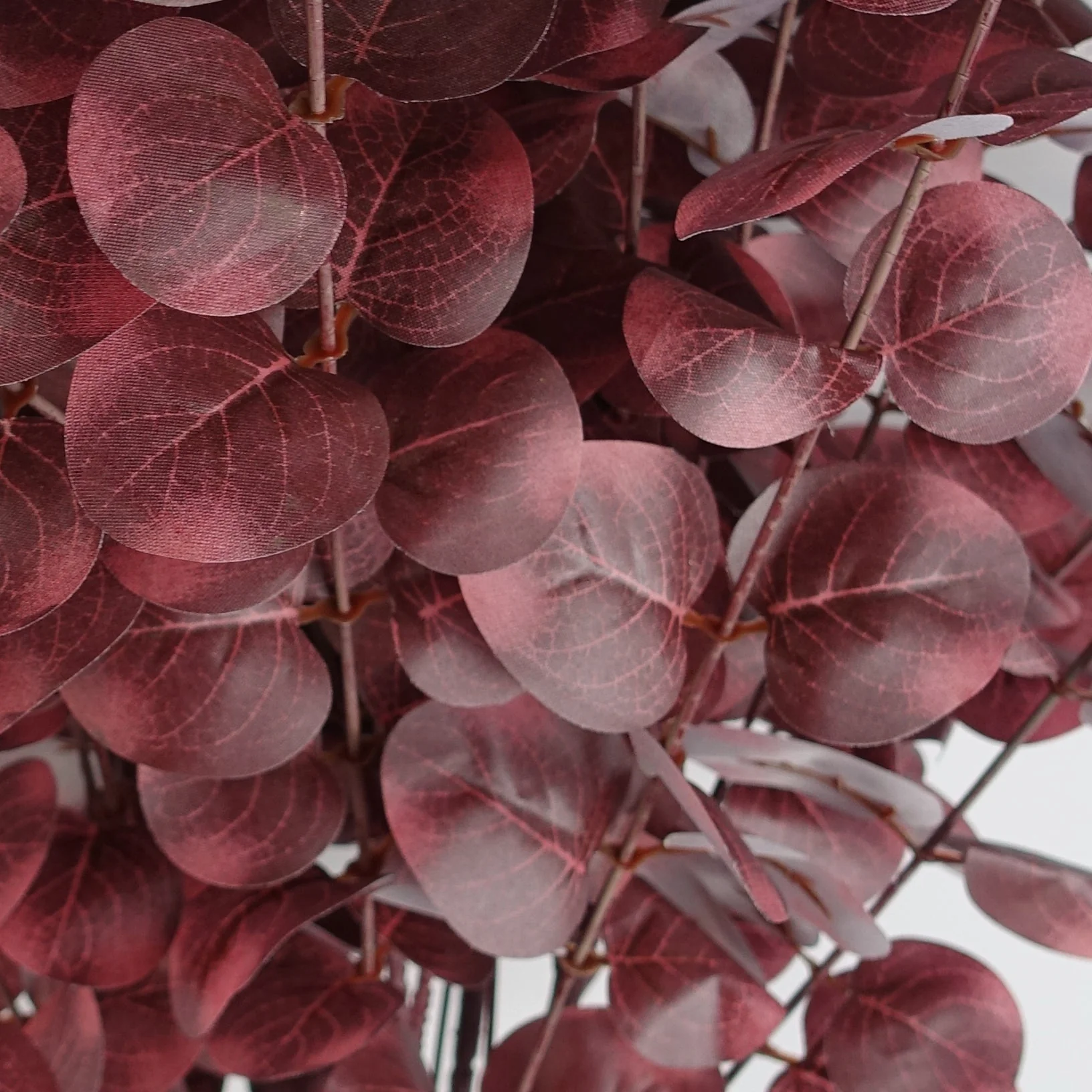 Pack of 6 x 100cm Artificial Eucalyptus Foliage Burgundy - Image 2