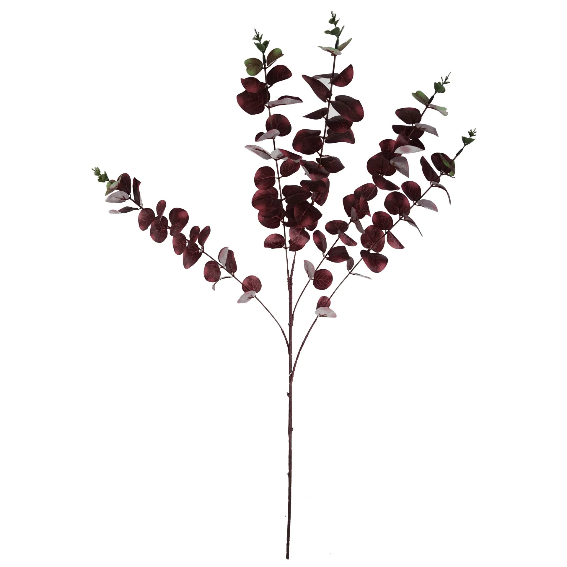 Pack of 6 x 100cm Artificial Eucalyptus Foliage Burgundy - Image 3