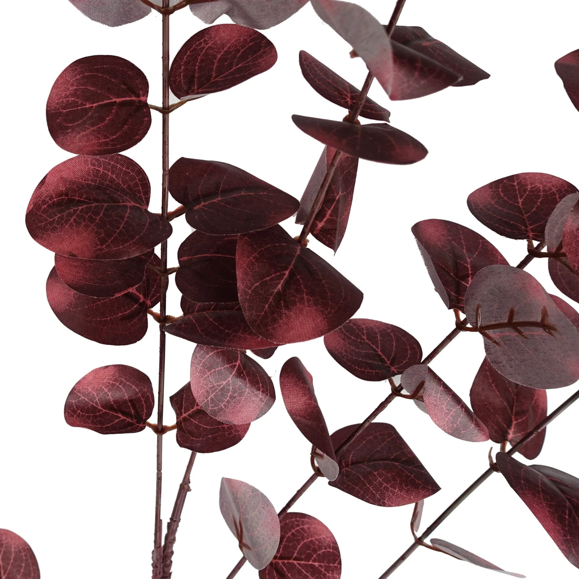 Pack of 6 x 100cm Artificial Eucalyptus Foliage Burgundy - Image 4