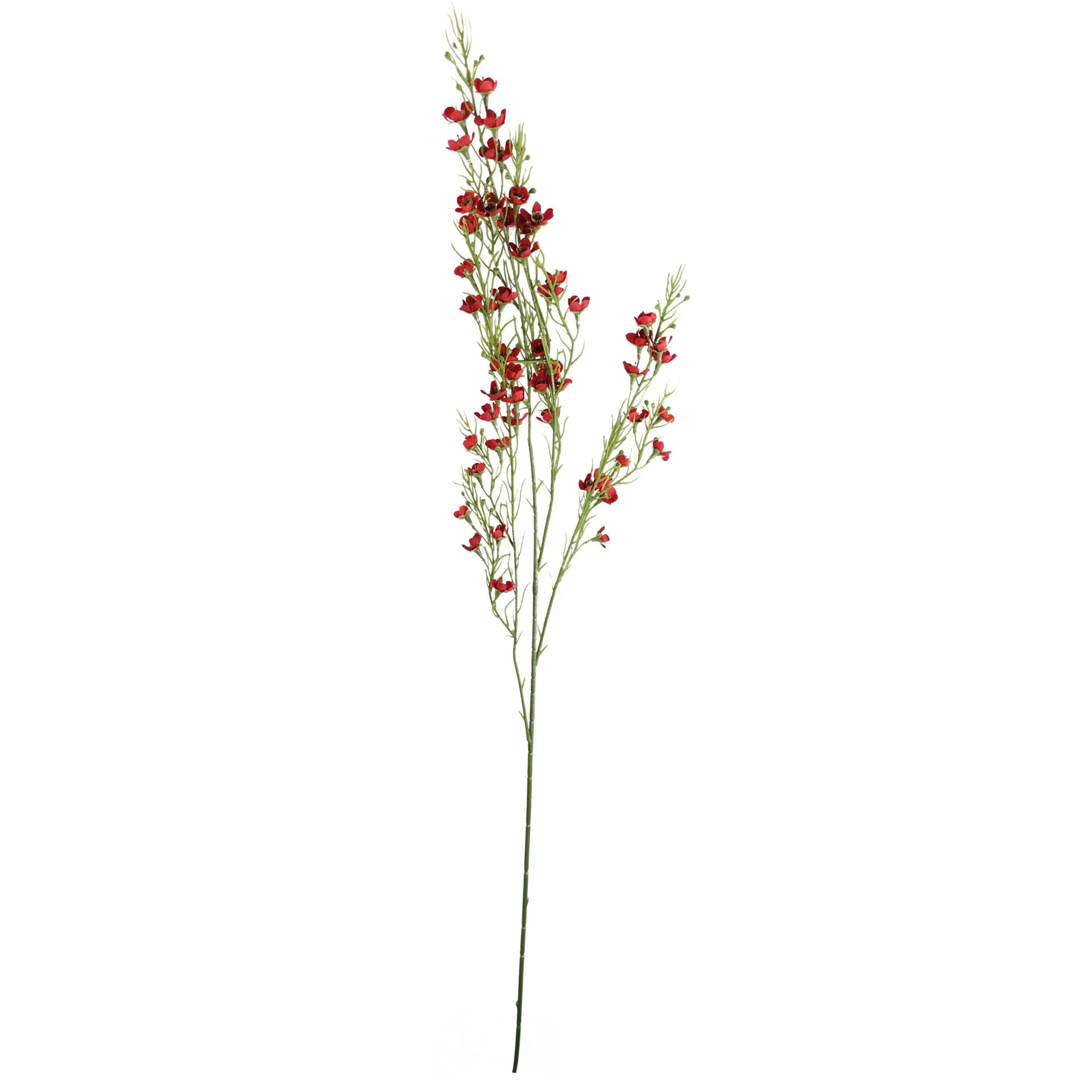 Pack of 6 x 100cm Artificial Foliage Stem with Small Flowers - Red - Image 3