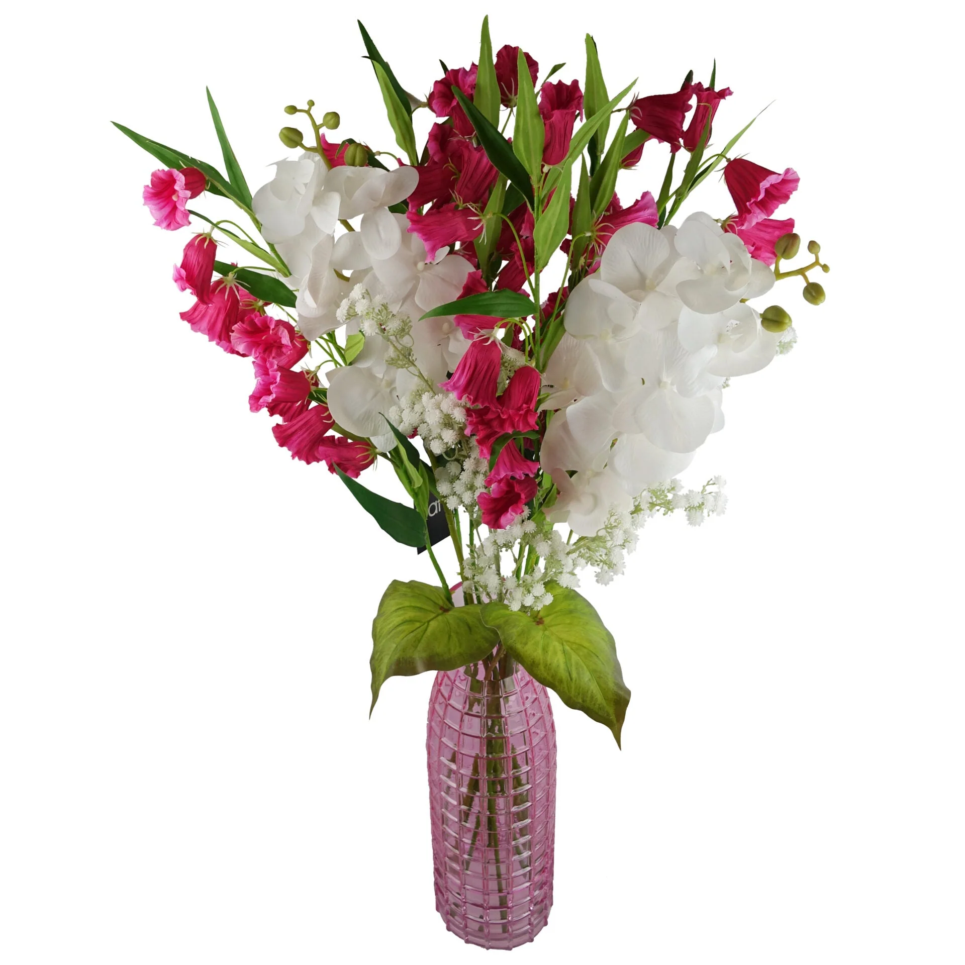 Pack of 6 x 100cm Artificial Phalaenopsis Orchid White Stem - Image 3