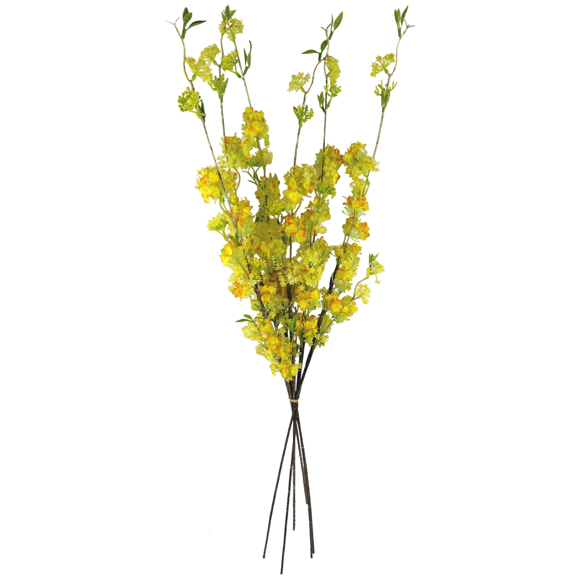 Pack of 6 x 100cm Yellow Blossom Spray Stem - Image 2