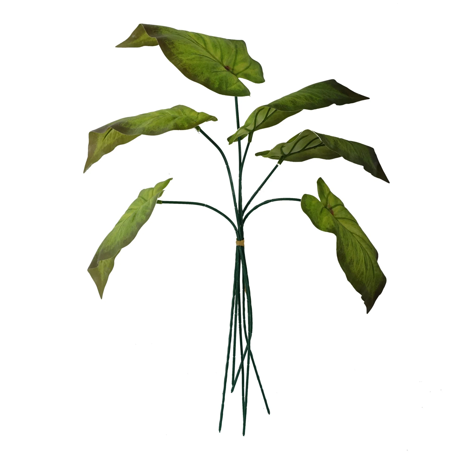 Pack of 6 x 50cm Artificial Green Plastic Leaf Stem