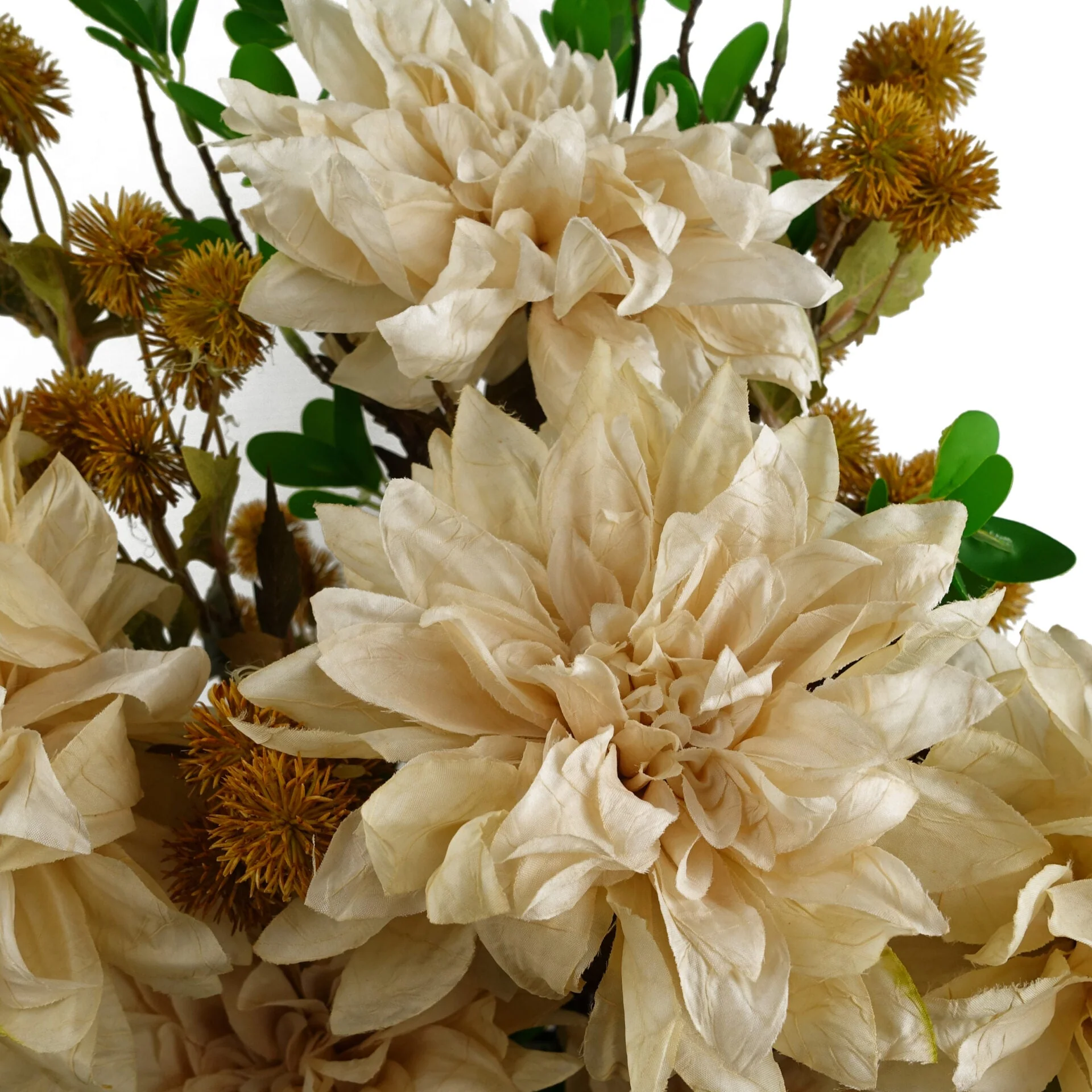 Pack of 6 x 55cm Dahlia Flower Stem - Dusty Cream - Image 3