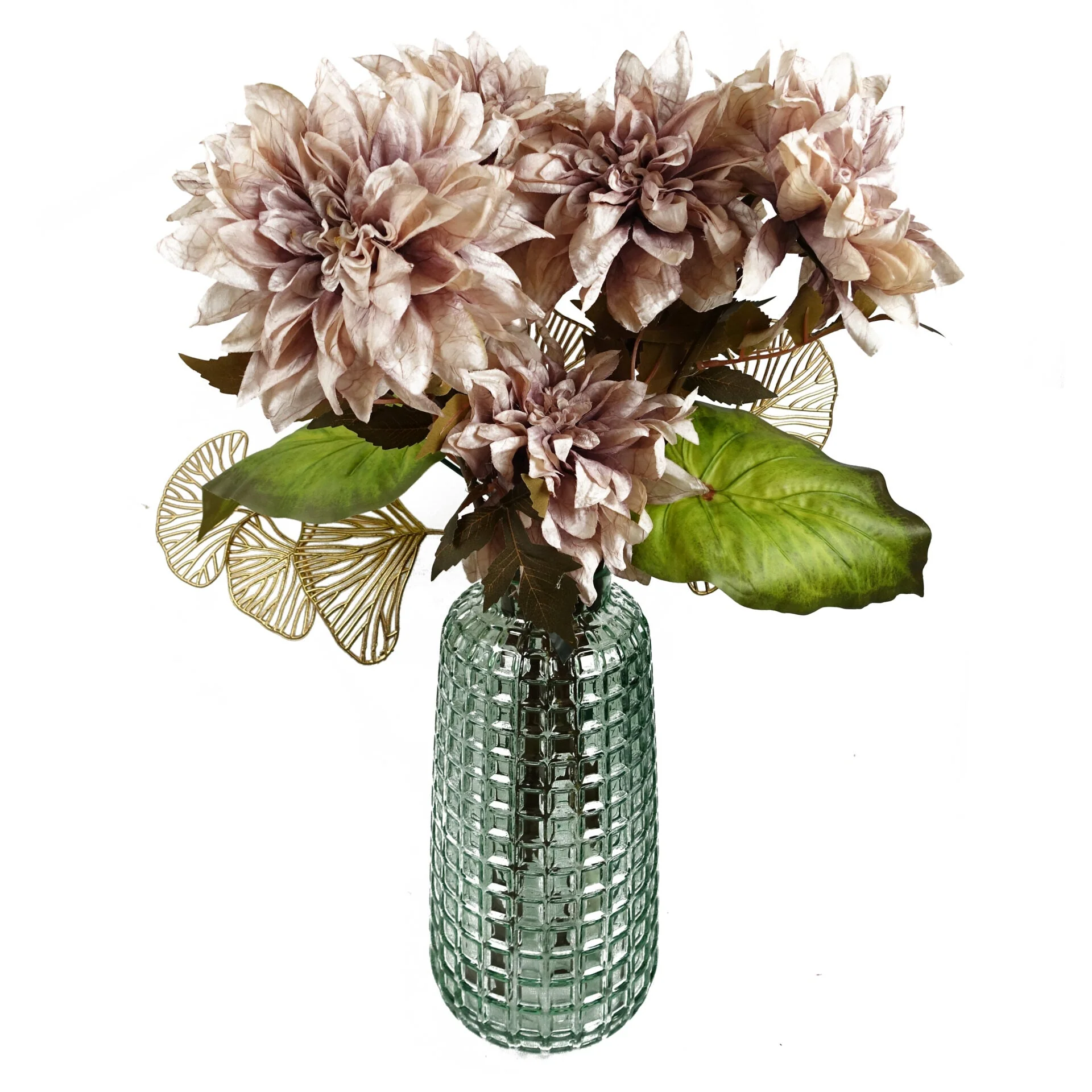Pack of 6 x 55cm Dahlia Flower Stem - Dusty Pink - Image 2