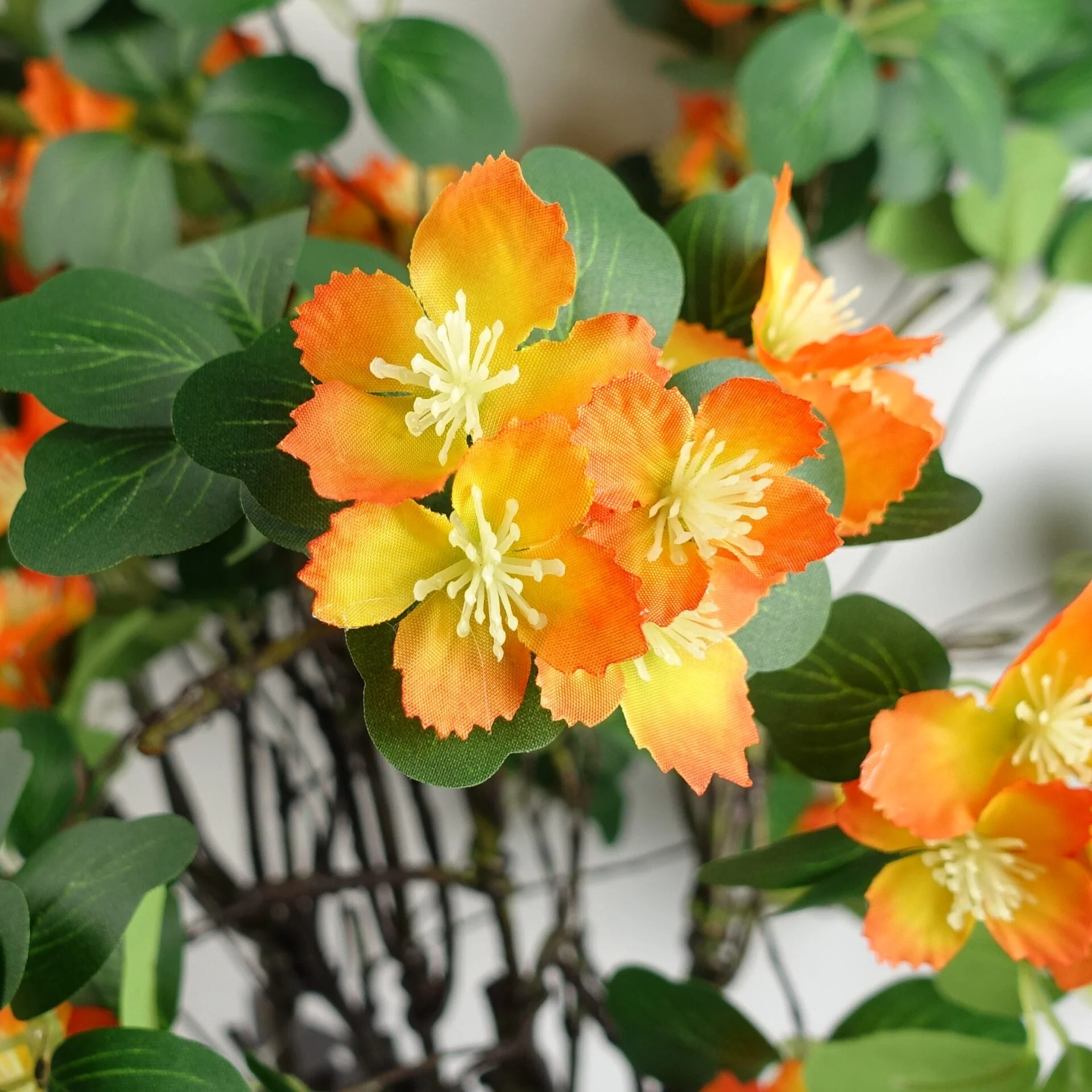 Pack of 6 x 60cm Flower Foliage Spray - Orange - Image 4