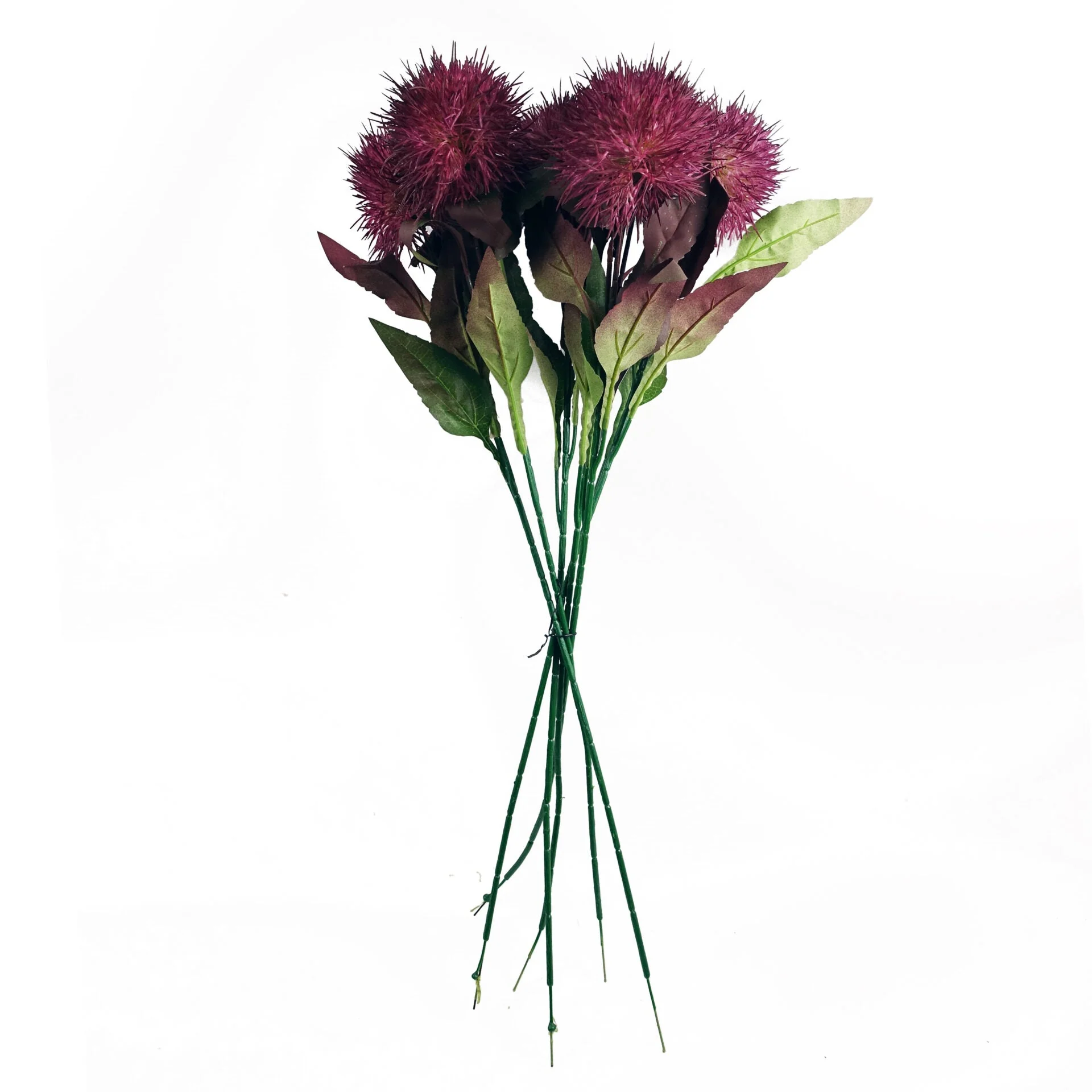 Pack of 6 x 70cm Globe Thistle Purple Ball Artificial Flower Stem - Image 2