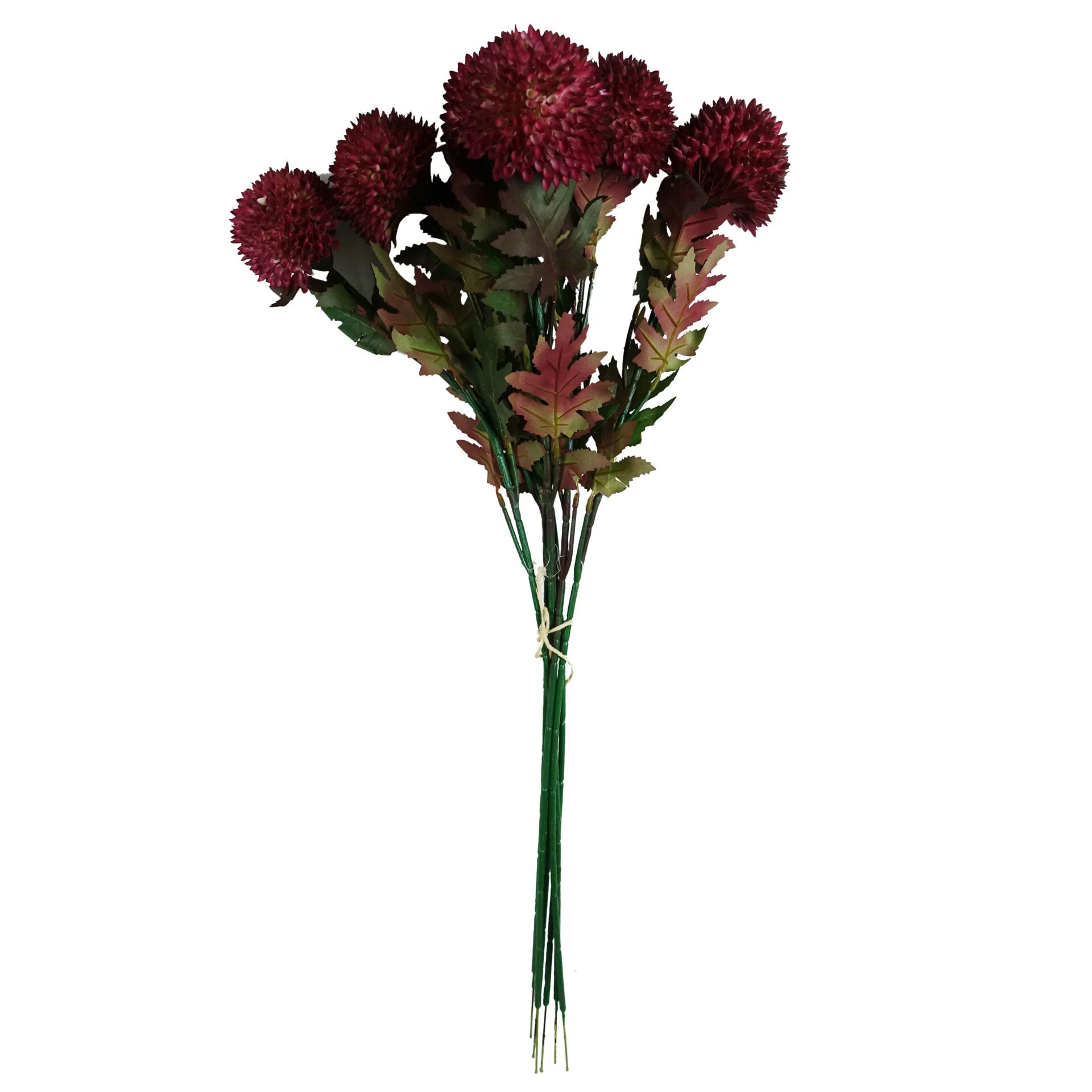 Pack of 6 x 70cm Large Ball Dahlia Artificial Flower Stem Pink - Image 2