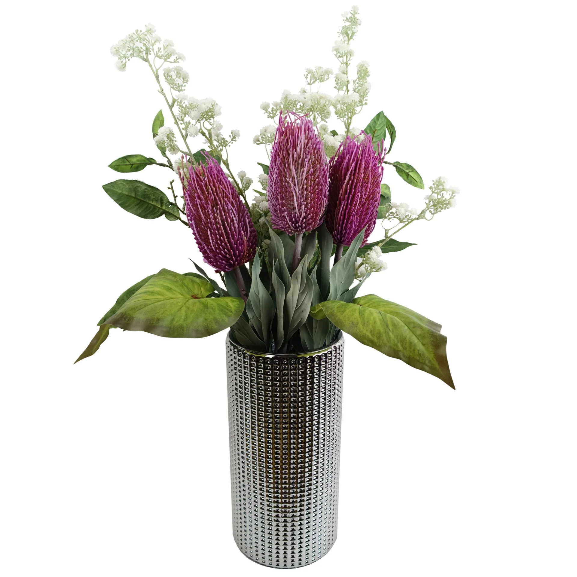 Pack of 6 x 75cm Banksia Menziesii Pink Flower Stem Artificial - Image 3