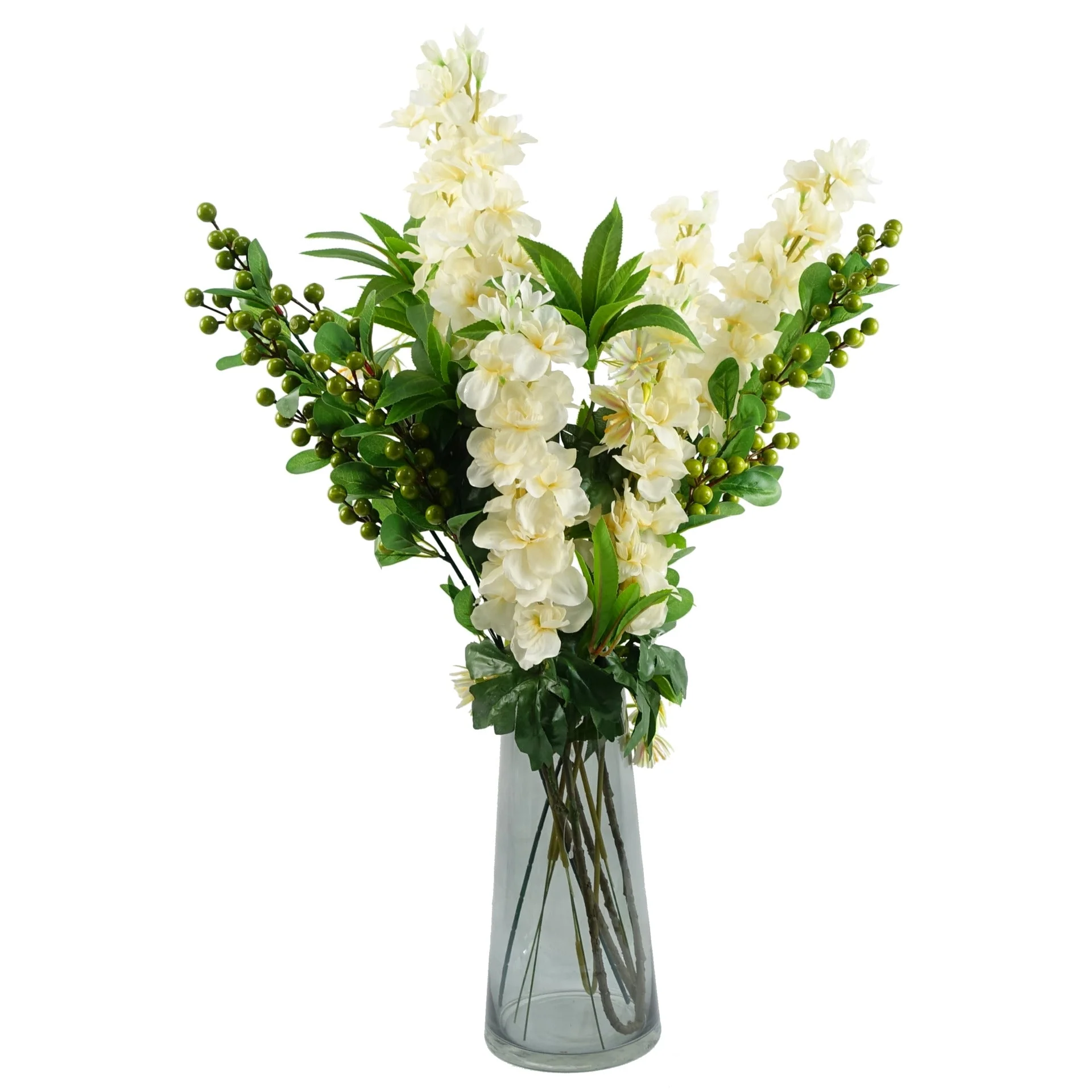 Pack of 6 x 75cm Delphinium Cream Artificial Stem - Image 3