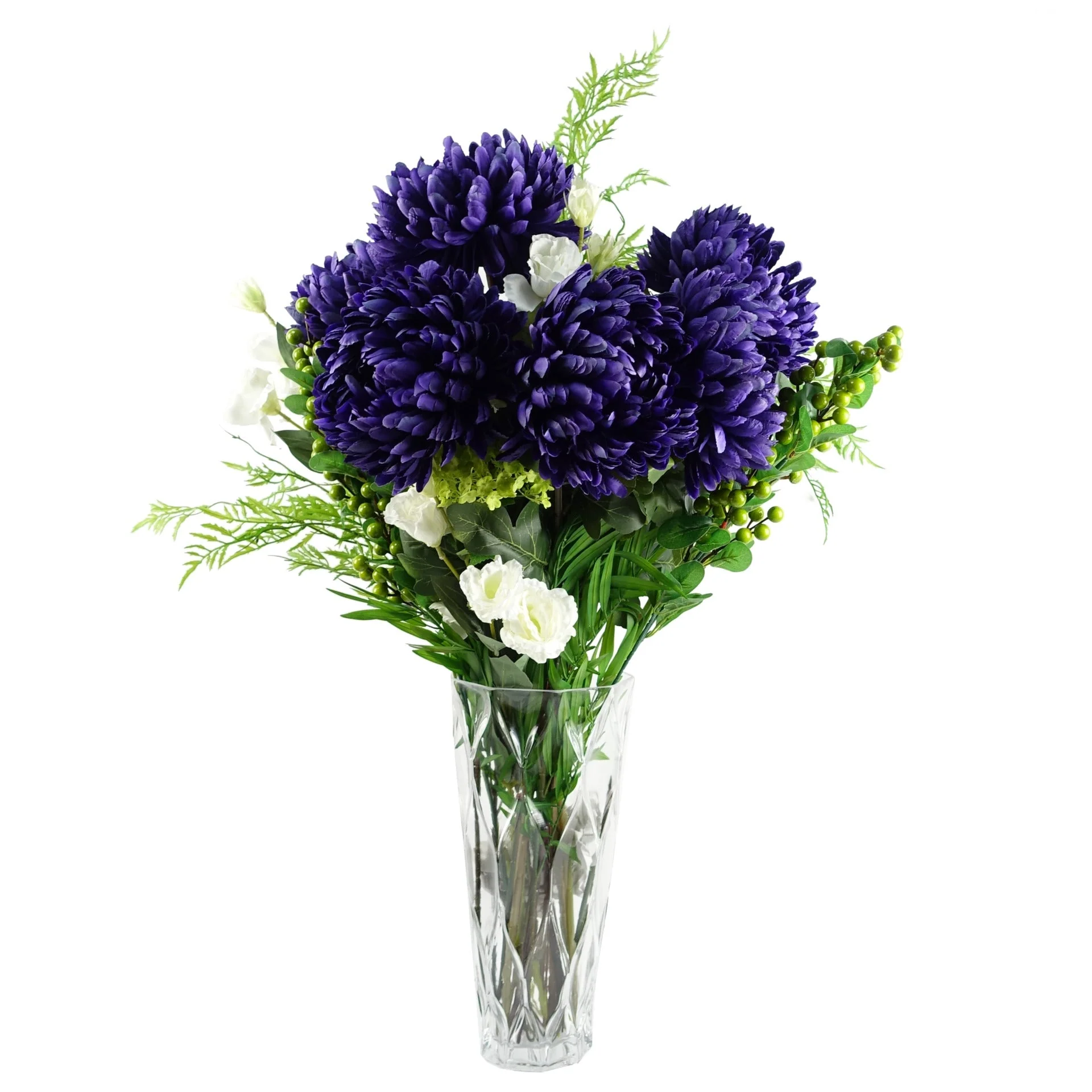 Pack of 6 x 75cm Extra Large Reflex Chrysanthemum - Purple - Image 2