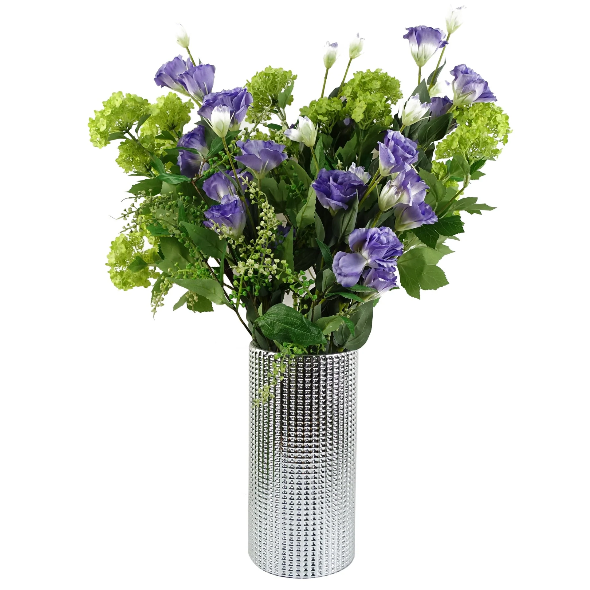 Pack of 6 x 80cm Artificial Purple Wild Rose Stem - 36 Flowers - Image 3