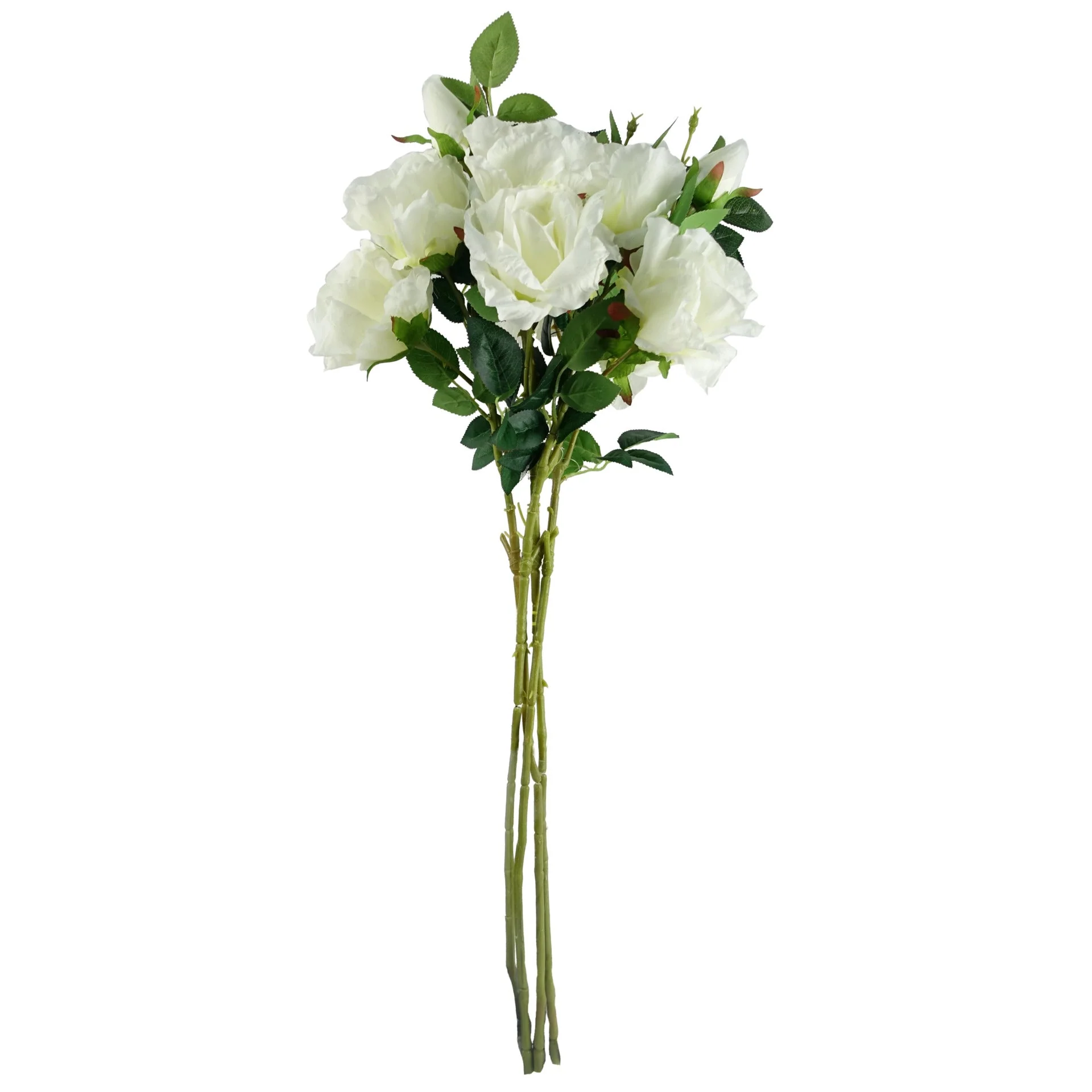 Pack of 6 x 80cm Artificial White Rose Stem - 18 flowers - Image 2