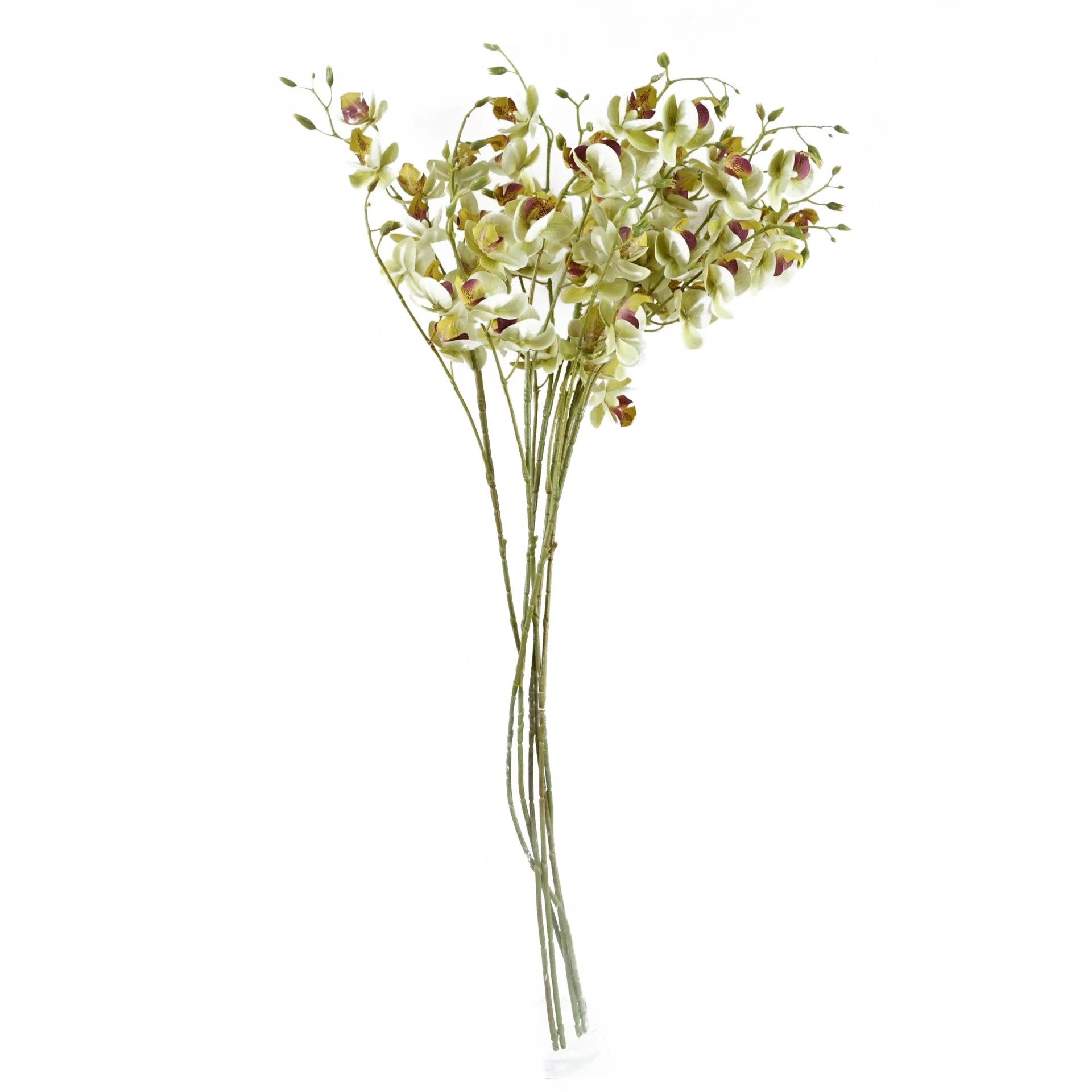 Pack of 6 x 80cm Cream Artificial Mini Orchid Stem - Image 4