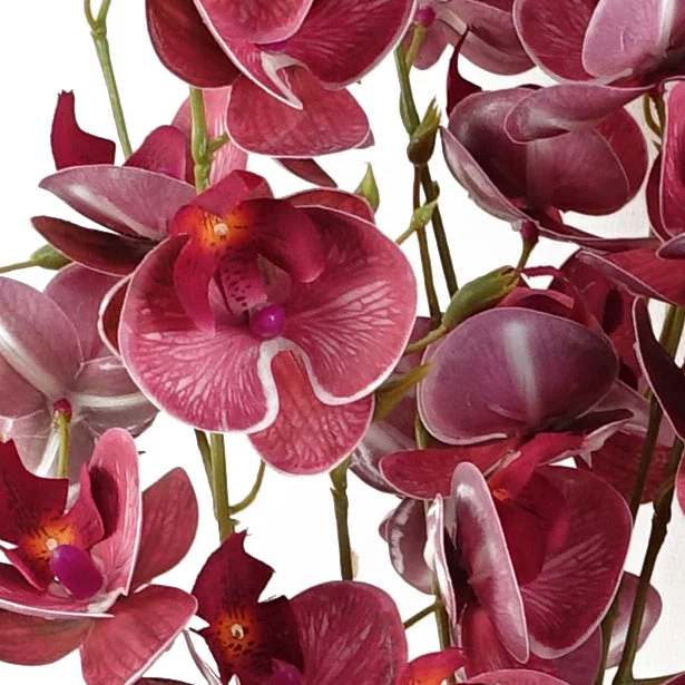 Pack of 6 x 80cm Dark Pink Artificial Mini Orchid Stem - Image 4