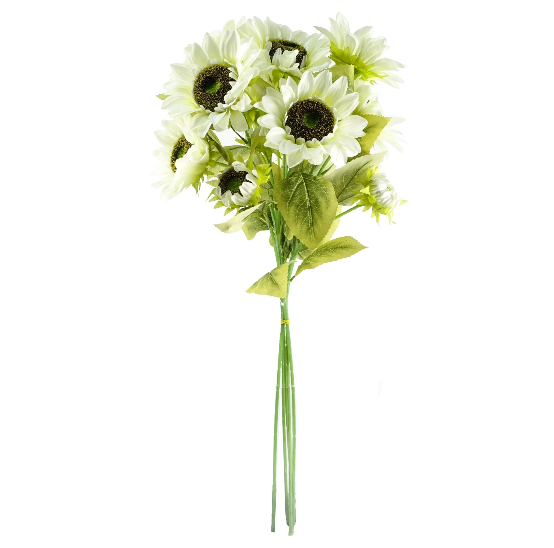 Pack of 6 x 88cm White Artificial Sunflower - 18 heads - Image 3