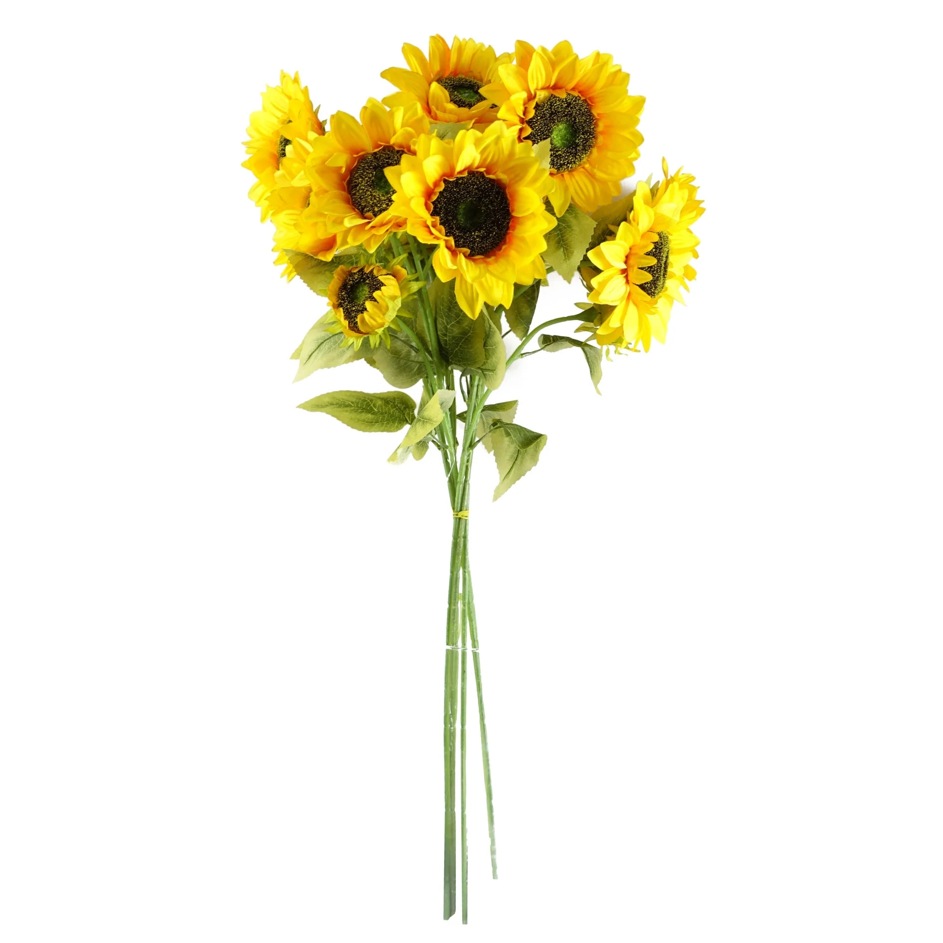 Pack of 6 x 88cm Yellow Artificial Sunflower - 18 heads - Image 2
