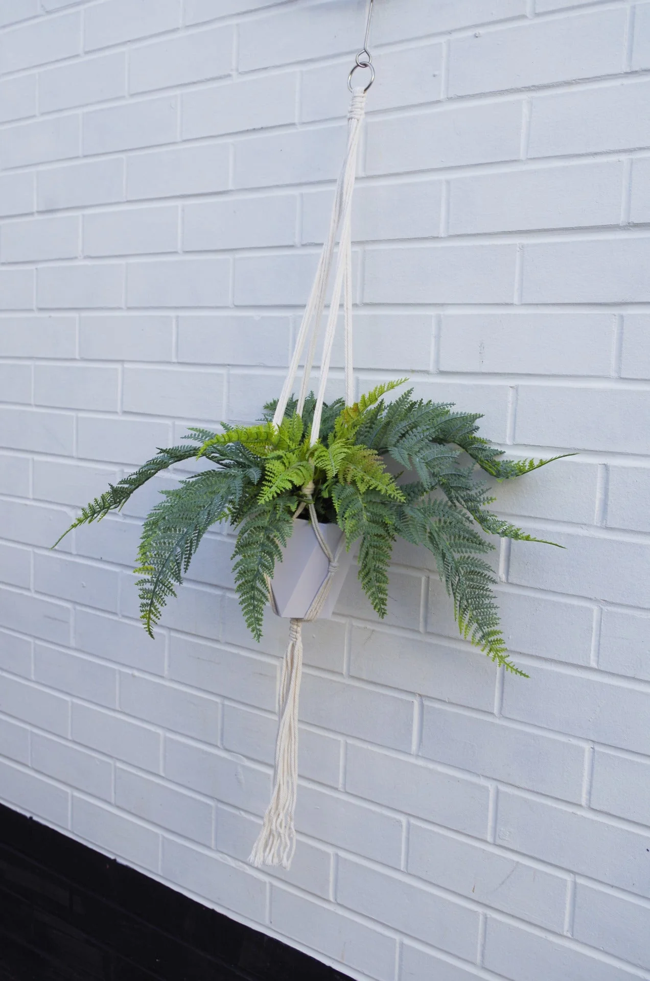 Potted Realistic Artificial Urban Jungle Hanging Fern Plant - Image 3