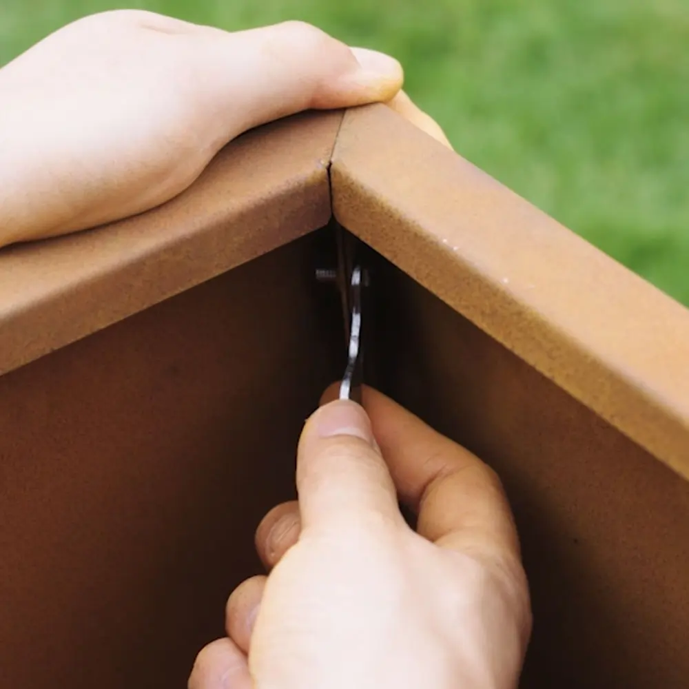 Pre-Rusted Corten Steel Straight Edge Tall Trough Planter with Feet - Image 23