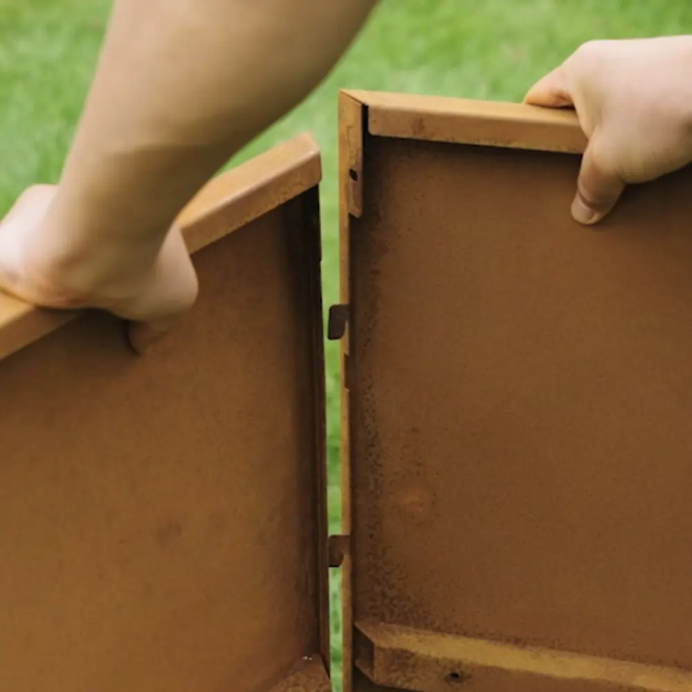 Pre-Rusted Corten Steel Straight Edge Tall Trough Planter with Feet - Image 32