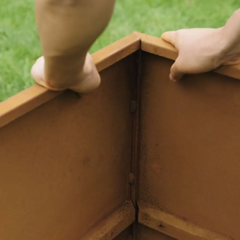 Pre-Rusted Corten Steel Straight Edge Tall Trough Planter with Feet - Image 33