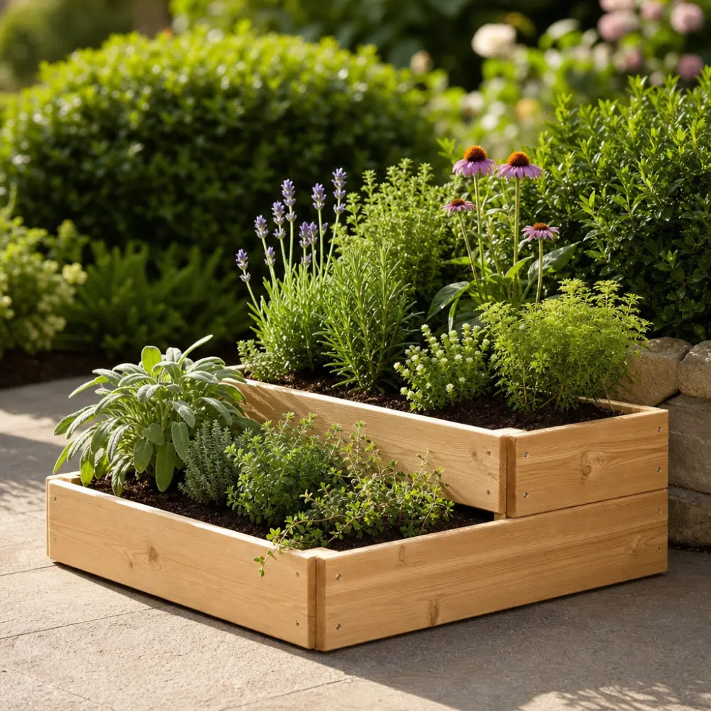 Premium Cascading Wood Raised Bed - Image 2