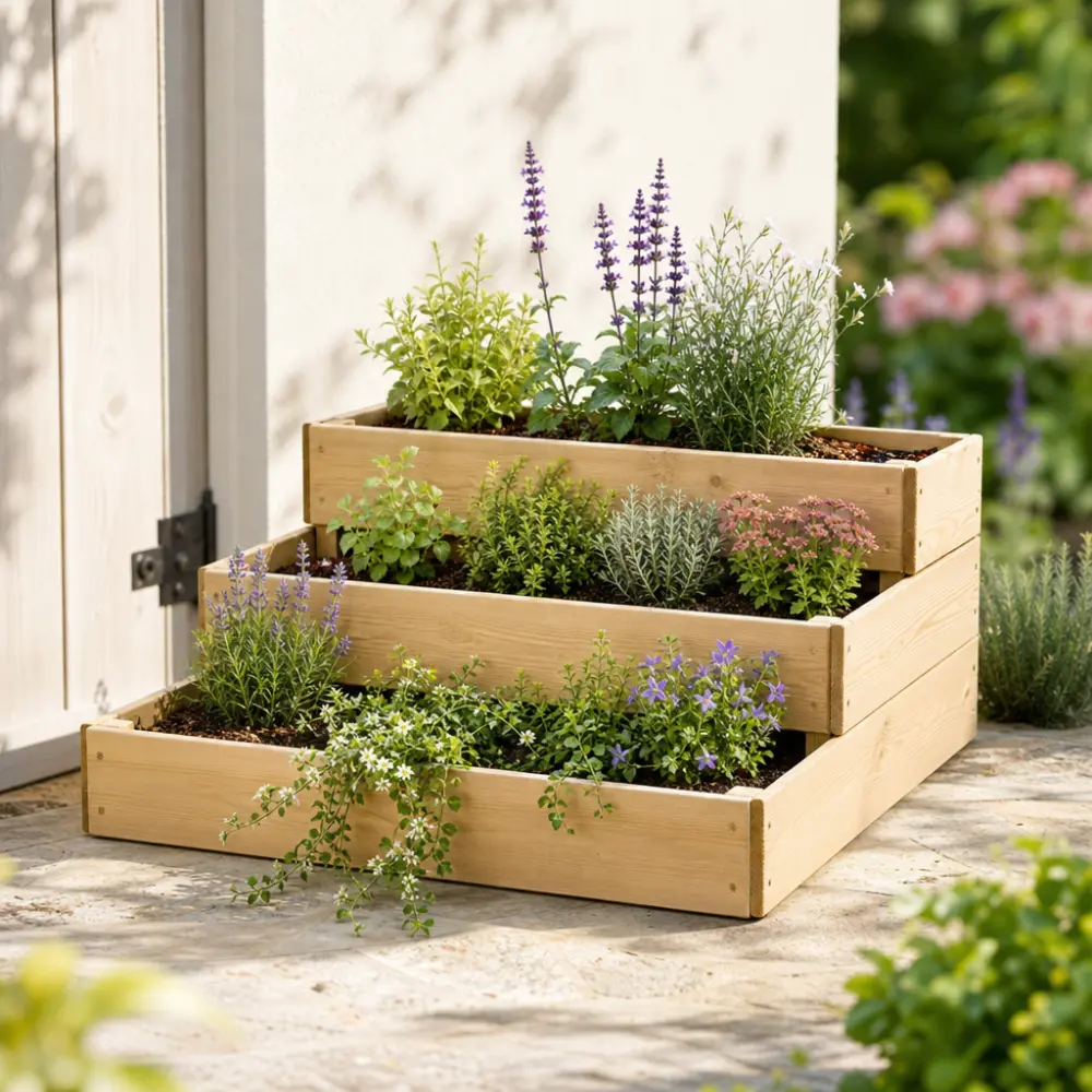 Premium Cascading Wood Raised Bed - Image 3