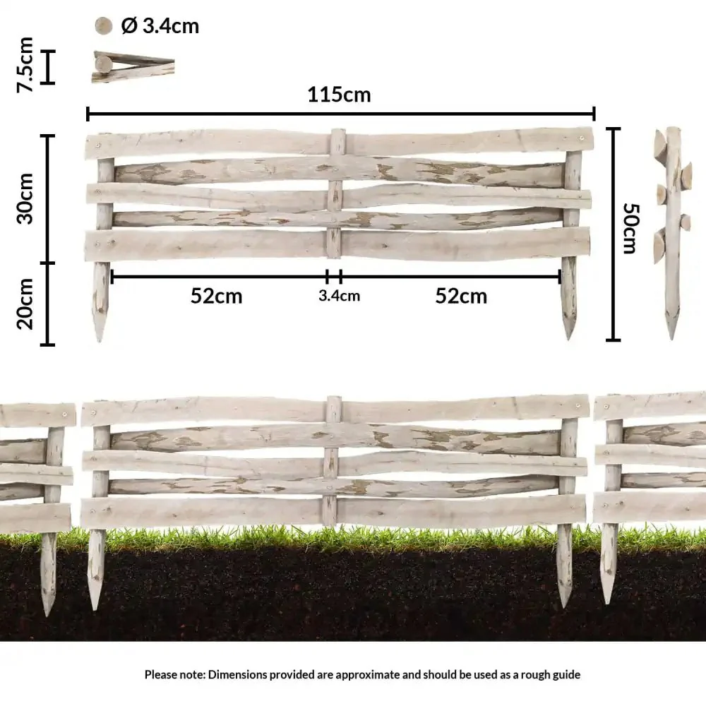 Premium Chestnut Lawn Edging - 30cm Height - Image 3