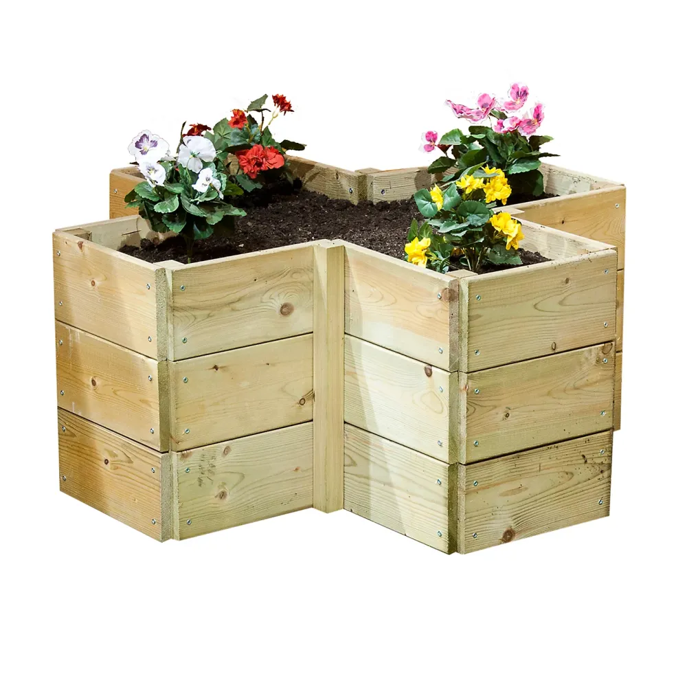 Premium Cross Wood Raised Bed - Image 2
