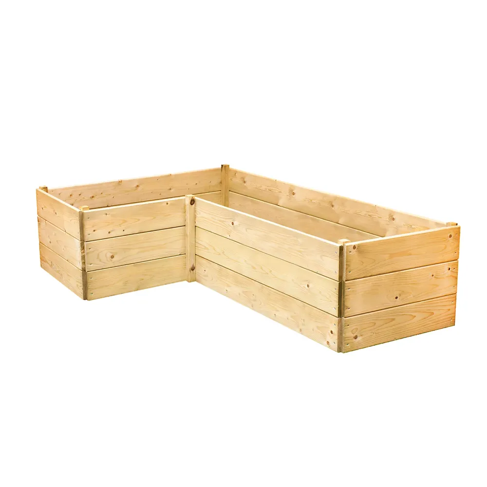 Premium L-Shape Wood Raised Bed - Image 3
