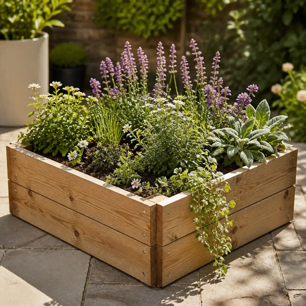 Premium Square Wood Raised Bed - Image 3